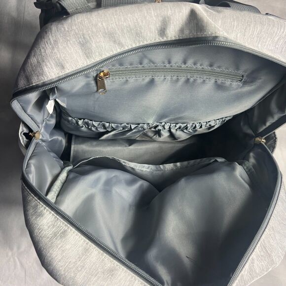 Eddie Bauer Alpine Backpack Diaper Bag Gray PEVA Changing Pad Included Spacious - Picture 6 of 7